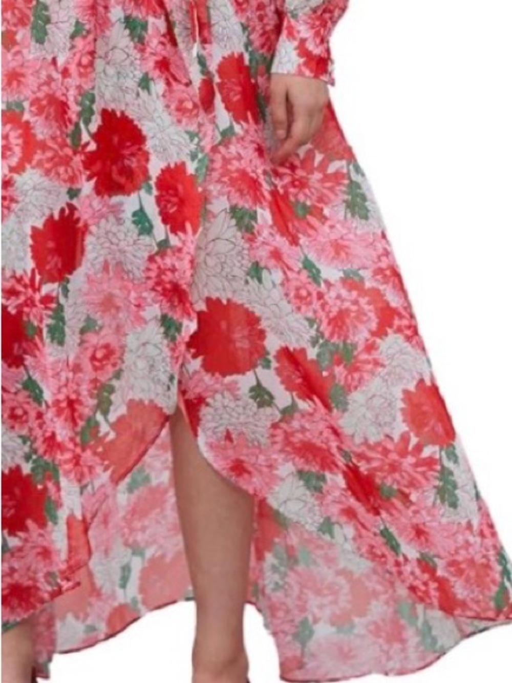 NWT Floral Red Wrap Maxi Dress with Tie Waist size Medium ♥️🥀 - Picture 3 of 12